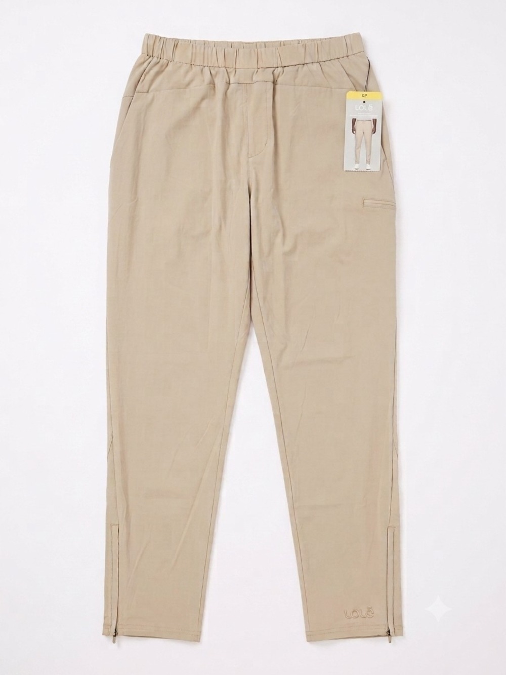 Lole Men's Beige Elastic/Drawstring Hiking Travel Pants NWT Size Small